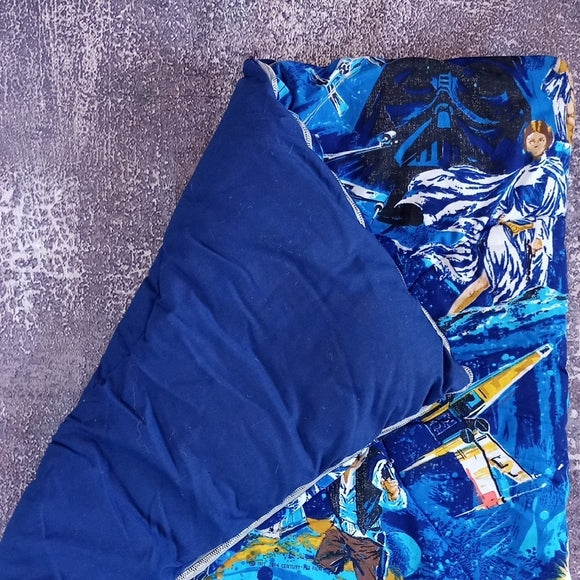 Vintage 1977 Star Wars Themed Blue Sleeping Bag