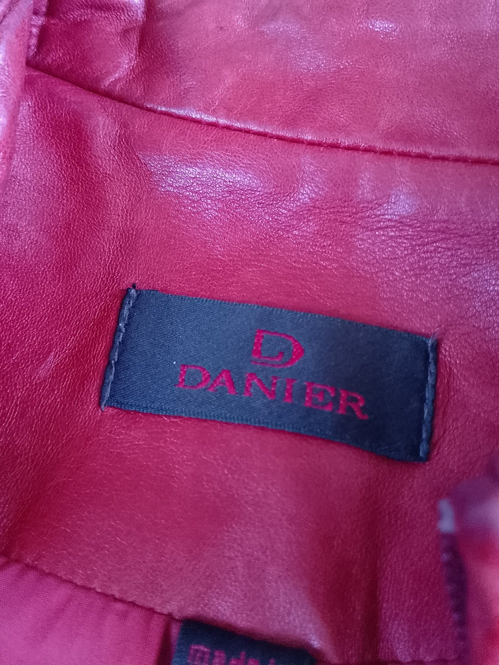 Vitnage DANIER ORANGE Leather Moto Jacket