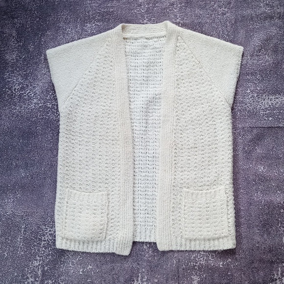 Vintage 90s Cardigan with Pockets White Unisex