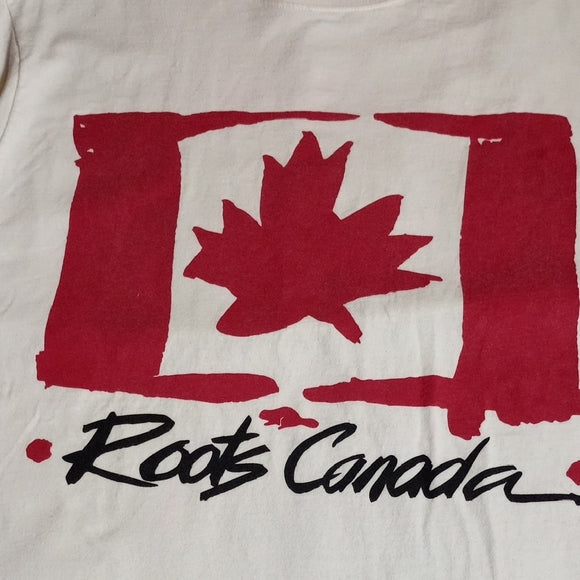 Vintage 90s ROOTS CANADA FLAG SINGLE STITCH T-SHIRT
