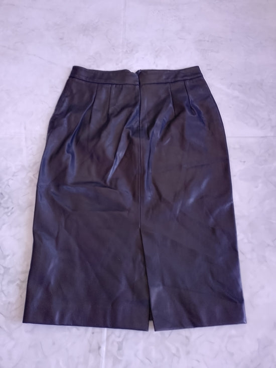 philosophy Black Faux Leather Pencil Skirt
