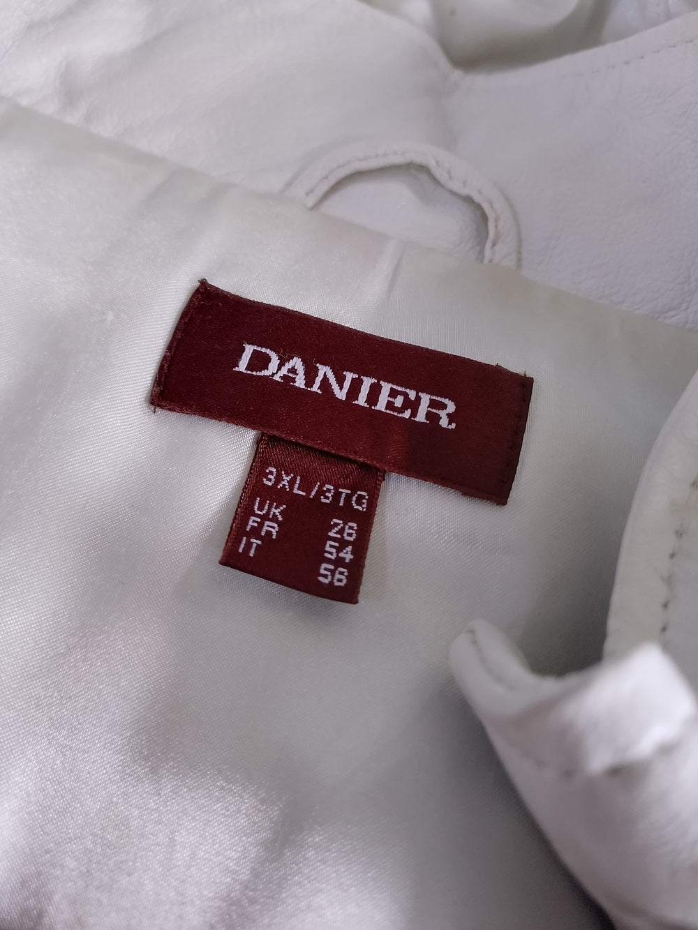Danier White Leather Jacket with Faux Fur Trim