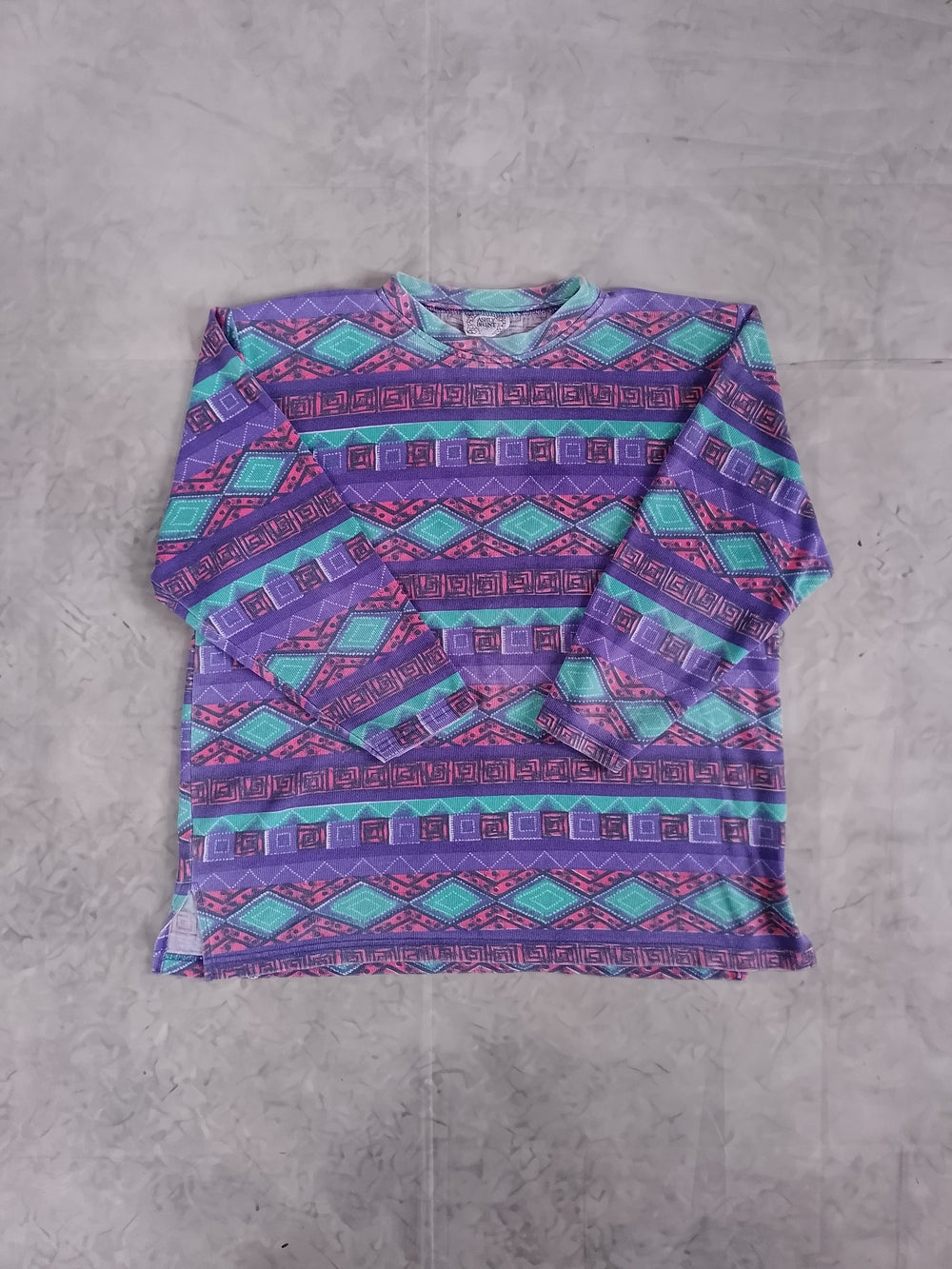 Vintage 1990s Aztec Graphic All Over Print Crewneck Sweatshirt