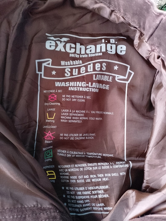 Y2K EXCHANGE Brown Suede Wide-Leg Pants