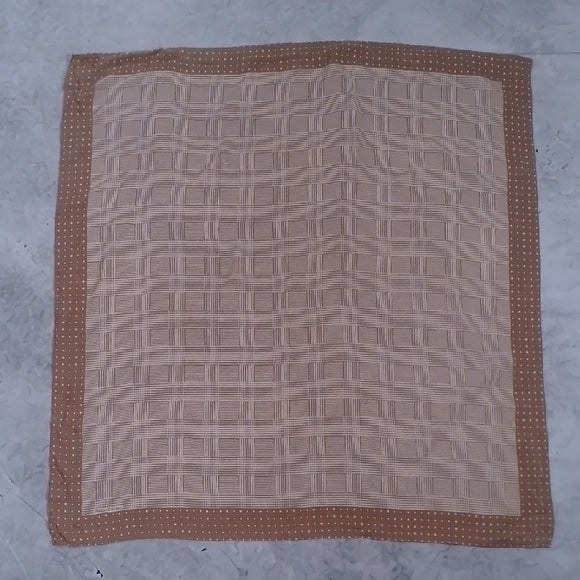 Vintage Ralph Lauren Silk Scarf – Brown & Tan – 34”
