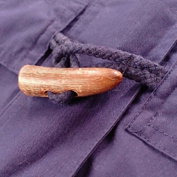 Vintage BURBERRY'S Navy Blue Jacket with Red Lining Embroidered UNISEX MAC COAT