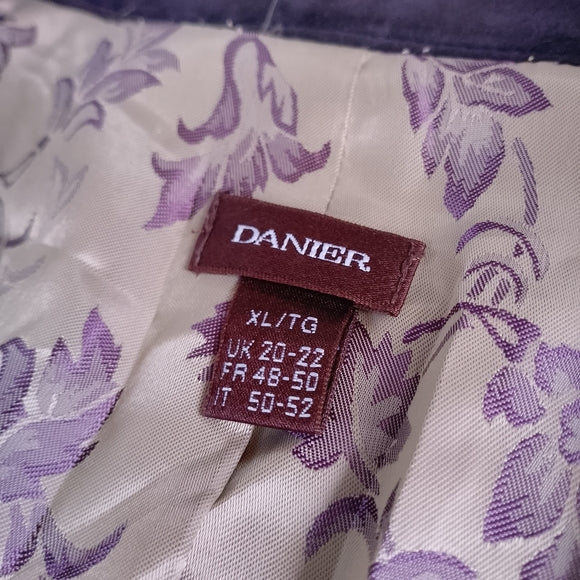Vintage Danier Suede Tie-Front Jacket - Purple