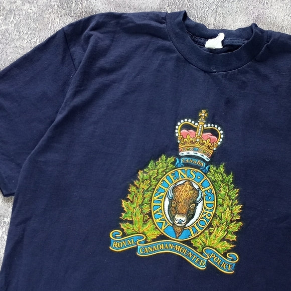 Vintage 90s RCMP Royal Canadian Mounted Police Single Stitch Tee
