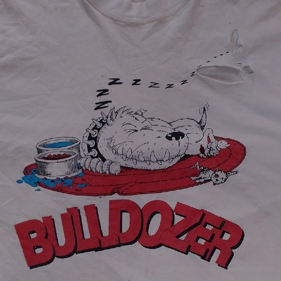 Vintage 90s Distressed BULLDOZER T-Shirt The Originals Bullies