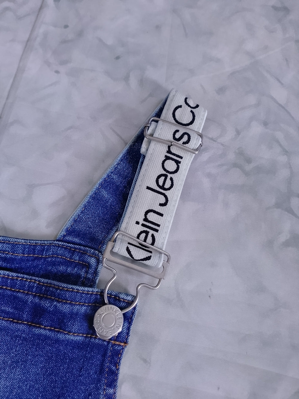 Calvin Klein Denim Blue Women's Jean Overalls - Classic Dungaree Style