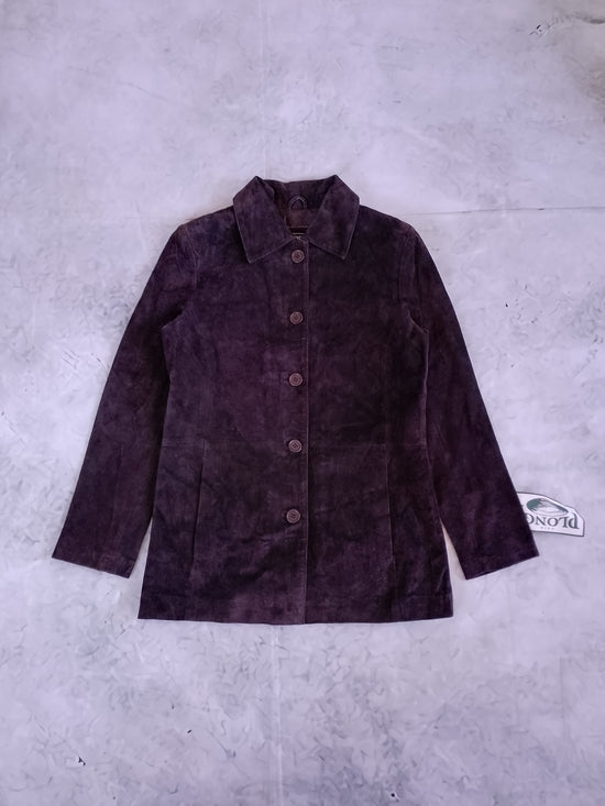 Vintage PLONGE CUIR LEATHER Suede Button-Up Jacket
