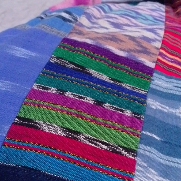 Vintage Handmade Guatemalan Patchwork Jacket – Colourful Cotton Bomber