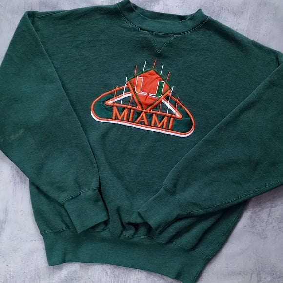 Vintage 90s MIAMI U Embroidered Crewneck Sweater UNISEX
