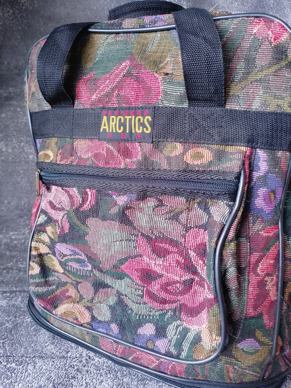 Vintage ARCTICS USA Floral Tote Travel Bag - Expandable