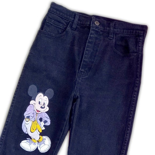 Vintage Mickey Mouse Black Denim Jeans UNISEX