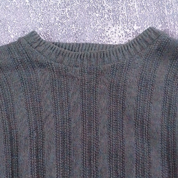 Vintage 90s DAVID TAYLOR GREEN RIBBLE Sweater Crewneck Hand Framed