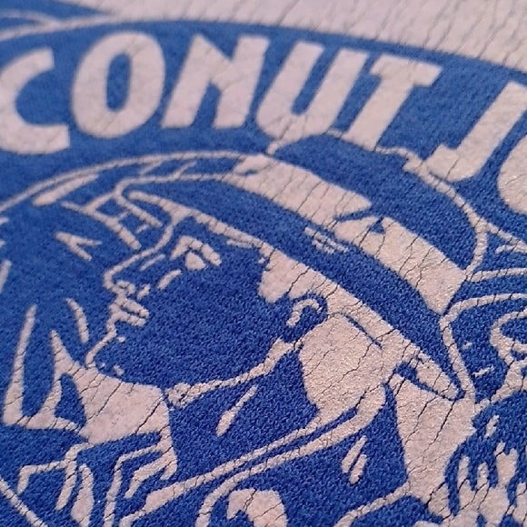 VINTAGE 90s COCONUT JOE GRAPHIC CREWNECK SWEATER BLUE UNISEX