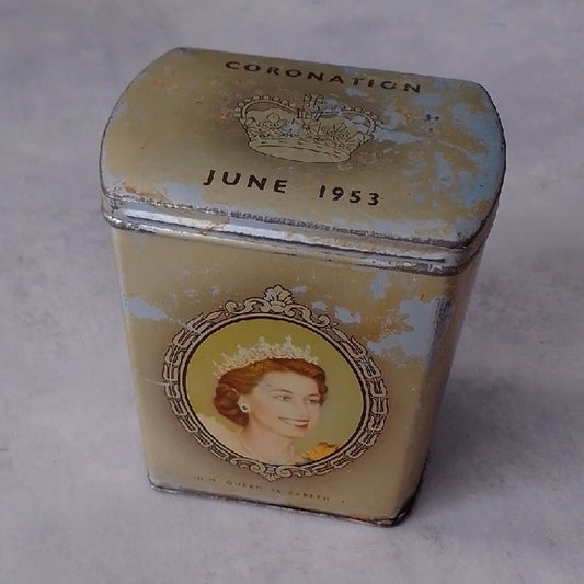 Vintage Coronation June 1953 Queen Ezliabeth II Tin Box Fox's Glacier Mints