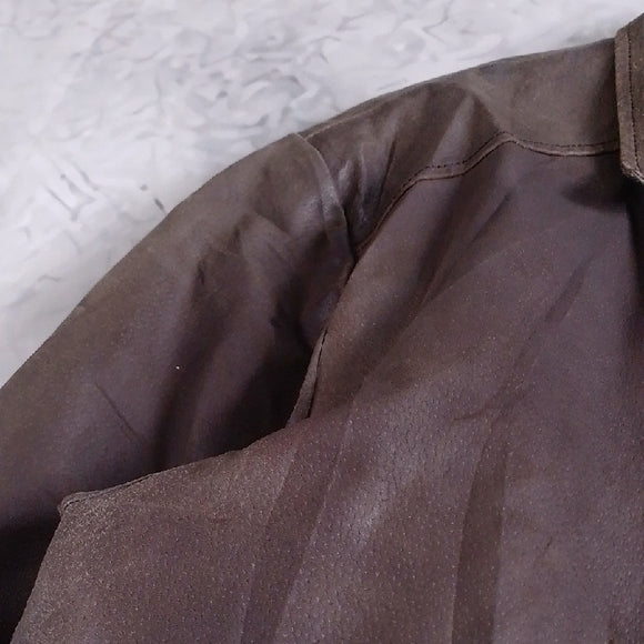 Vintage 90s NEVADA Brown Leather Jacket for Men
