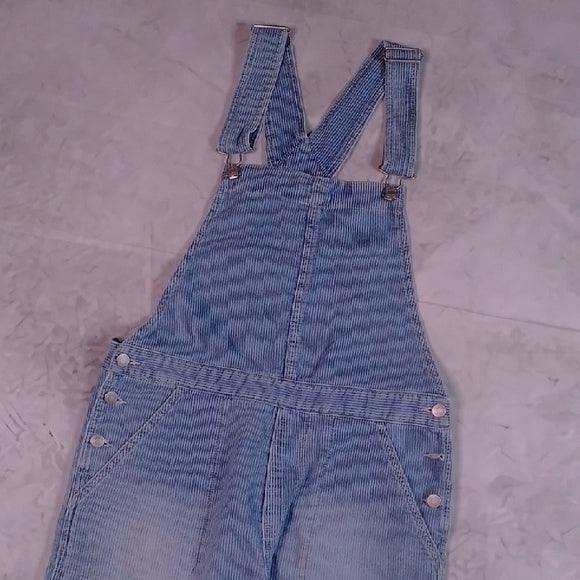 GAP Train Conductor Railroad Striped Demim Overalls Workwear