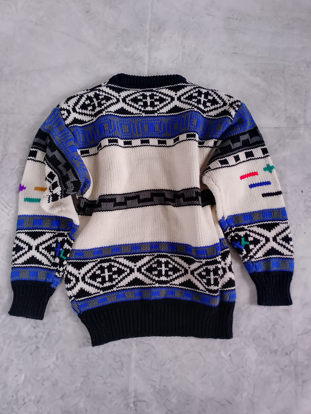 Vintage 80s Abstract Geometric Pattern Crewneck Sweater