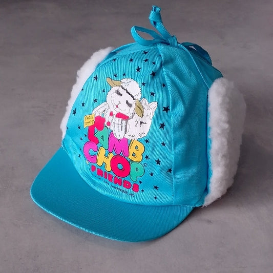 Vintage 1993 Blue Lamb Chop Friends Cap with Ear Flaps Shari Lewis