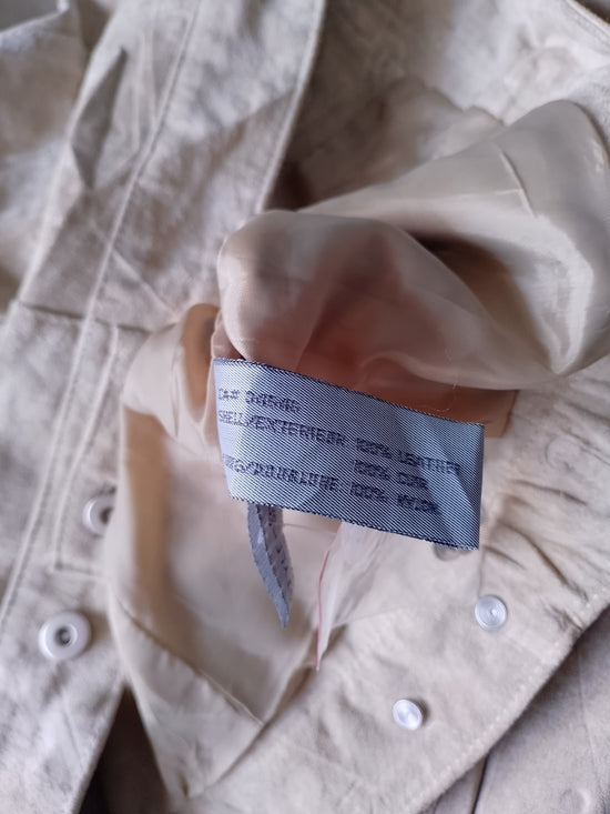 Cropped Beige Suede Jacket - Women's Lightweight Trucker Style