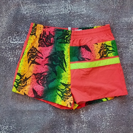 Vintage 90s Fish Retro Colour Block Shorts