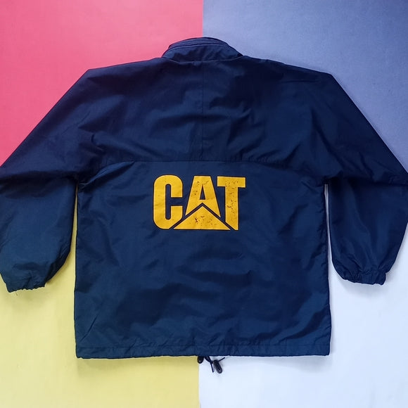 Vintage 90s Cat Equipment Big Logo Windbreaker Jacket UNISEX BLUE