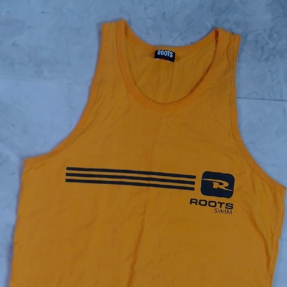 Vintage 90s Roots Swim Yellow Tank Top