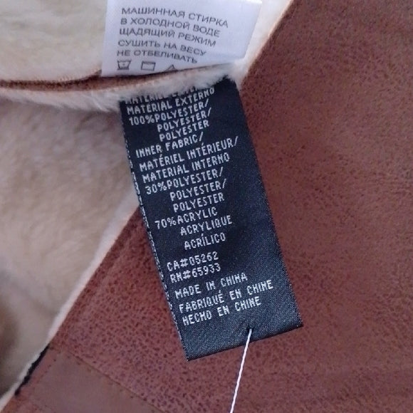 Women's Tan Jacket with Cream Accents Point Zero Nicole Benisti