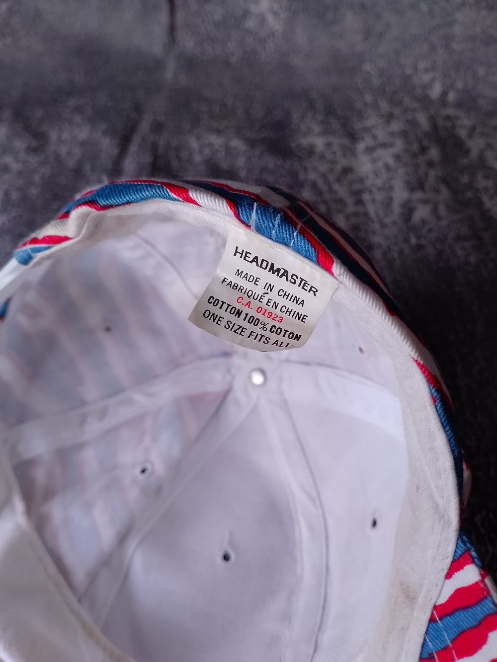 Vintage RED/Blue Zebra Print snap-back Hat