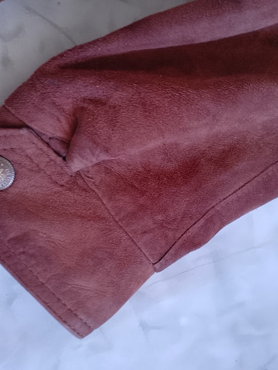 Vintage Dimitri Rust Suede/Leather Long Jacket