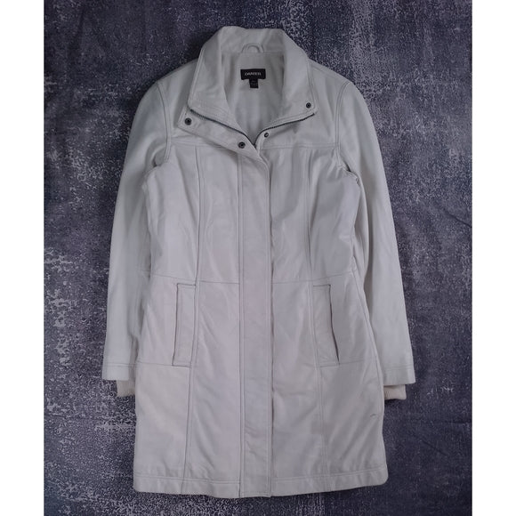 Danier Leather Winter Trench Coat Thinsulate WHITE WOMENS