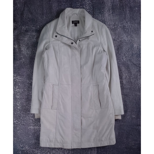 Danier Leather Winter Trench Coat Thinsulate WHITE WOMENS