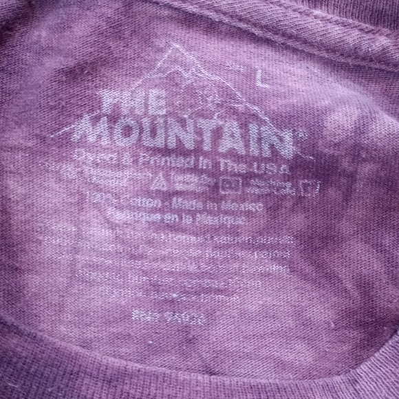 2009 Purple Gecko Throwing Peace Sign Big Print Tie Dye The Mountain T-Shirt