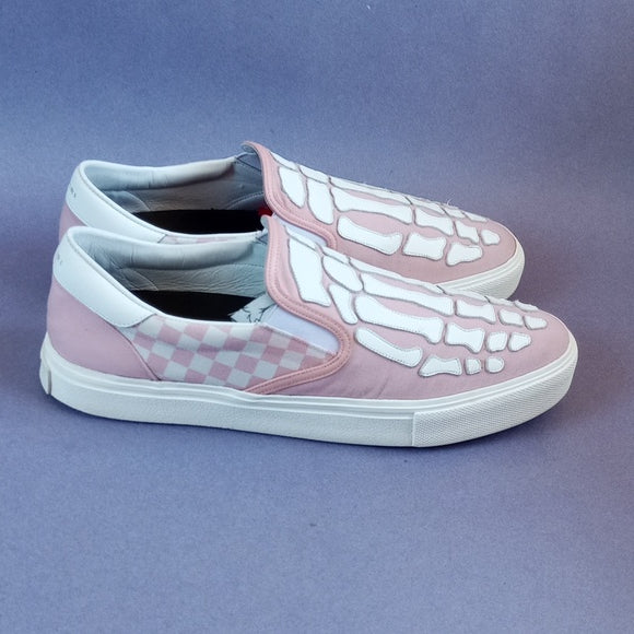 AMIRI Checkered Skeleton Toe Pink Slip-On Shoes