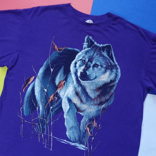 Vintage 1993 Giant Wolf Big Print Graphic Single Stitch T-Shirt