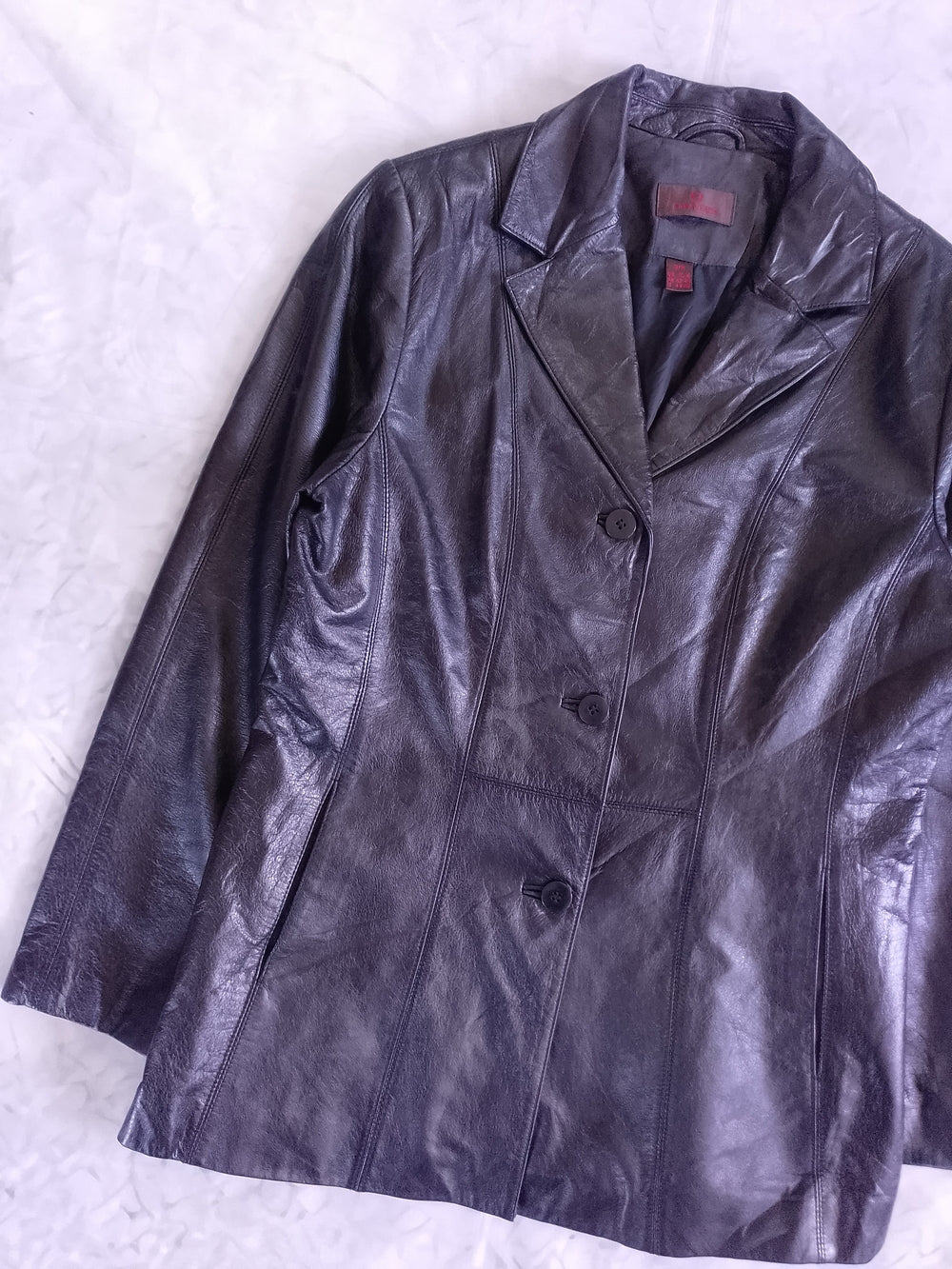 Danier Classic Women's Black Italian Leather Blazer Jacket