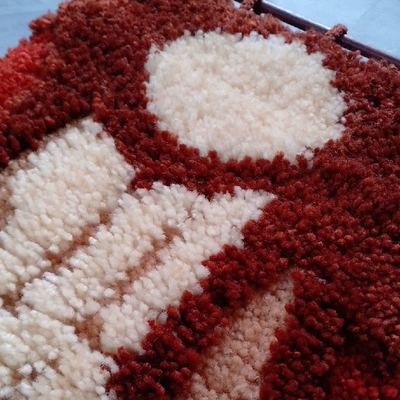 Vintage 1970s Full Moon Hanging Wall Latch Rug