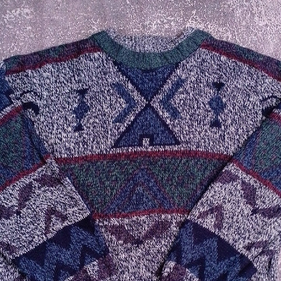 Vintage 90s Michael Gerald Patterned Sweater Uncle Phil Ugly Grandpa