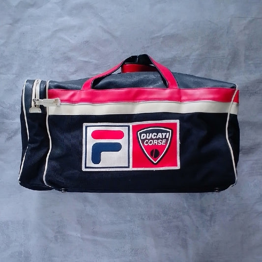 VINTAGE FILA DUCATI CORSE DUFFLE BAG MOTOR CYCLE
