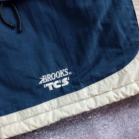 Vintage 90s Brooks TCS Men's Blue and White Jacket