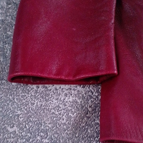 Vintage 90s Women's Red Leather Jacket A&S Selections