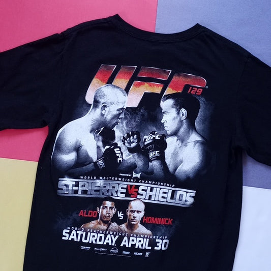 Official UFC 129 George St.Pierre VS Shields Graphic T-Shirt UNISEX