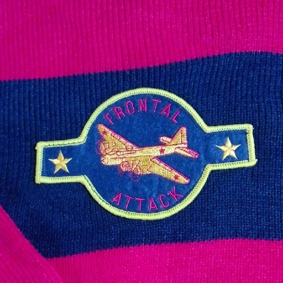 Vintage 90s FRONTAL ATTACK 1ST SQUADRON Patch Sweater