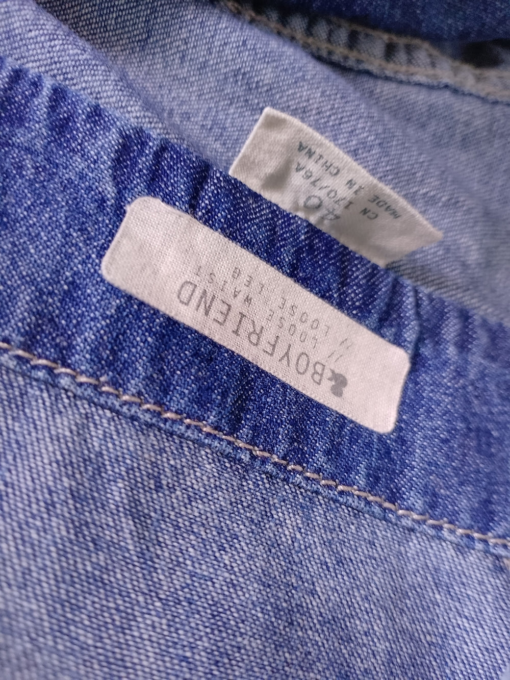 Denim Overalls LOOSE WAIST AND LEG BOYFRIEND Blue