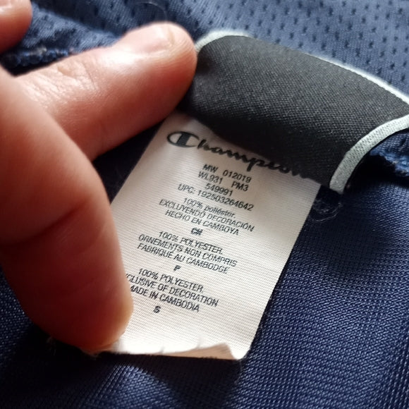 Champion Navy and Red Button-Up Jersey Dress
