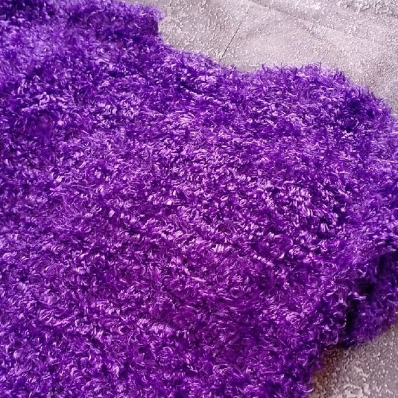 VINTAGE 90s REQUEST Fuzzy Purple Crew Neck Sweater SPICE GIRLS Y2K MUPPET