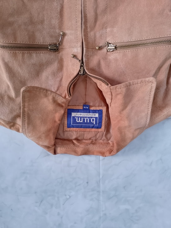 Vintage BUM Equipment Women's Tan Suede Zip Jacket